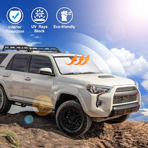 Image of Windshield Sun Shade Fit for Toyota 4Runner 2010-2024 2025 2026 Accessories Foldable Front Window Sunshade Sun Protection Keeps Car Cool