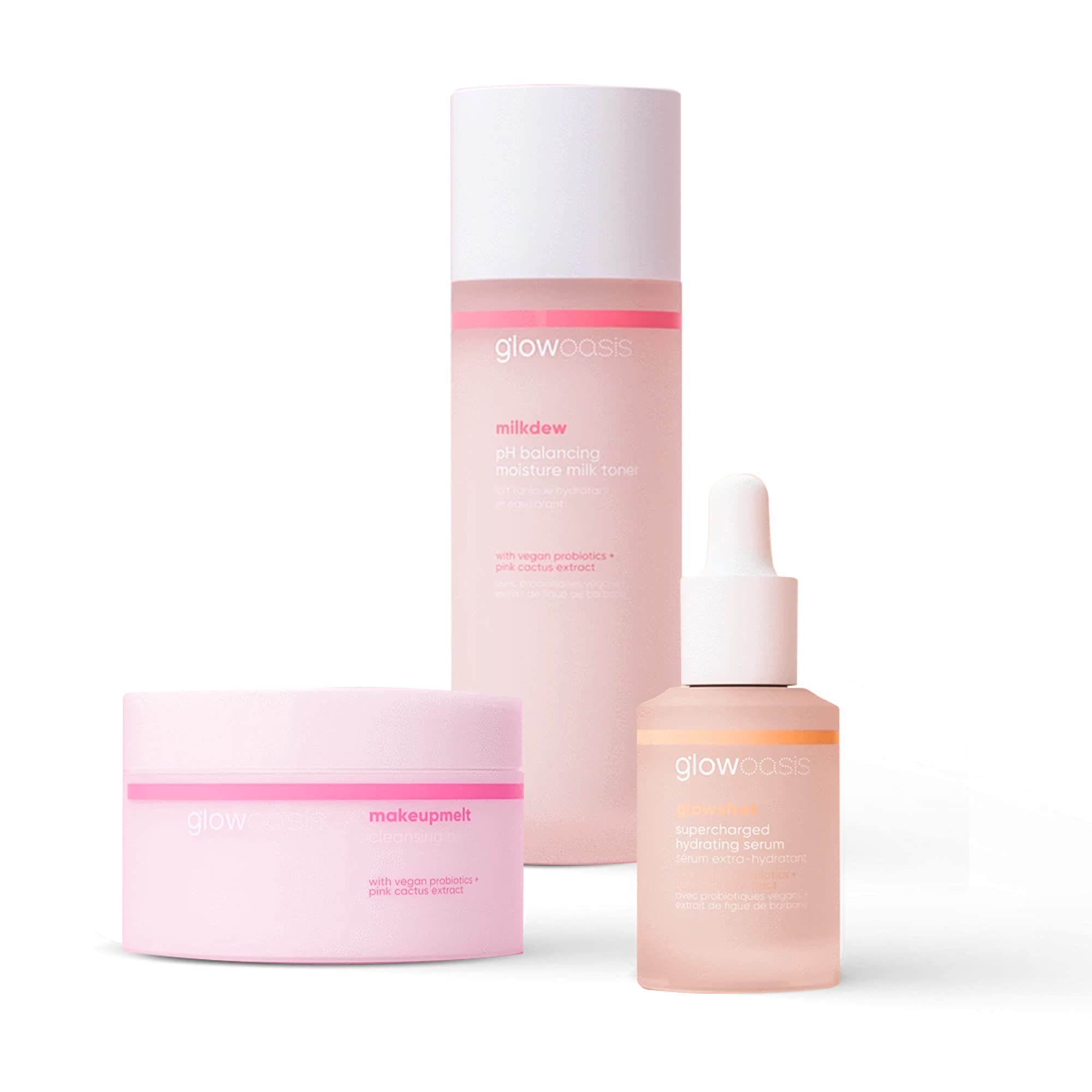 【化妆品】glowoasis Most Loved Trio | Vegan Skin Care Kit | Face Makeup Cleanser, （护肤品）Toner, & Serum Skin Care Set | Facial Skin Care Products | Most Loved Face Care Products | Makeup Remover, Facial Tone