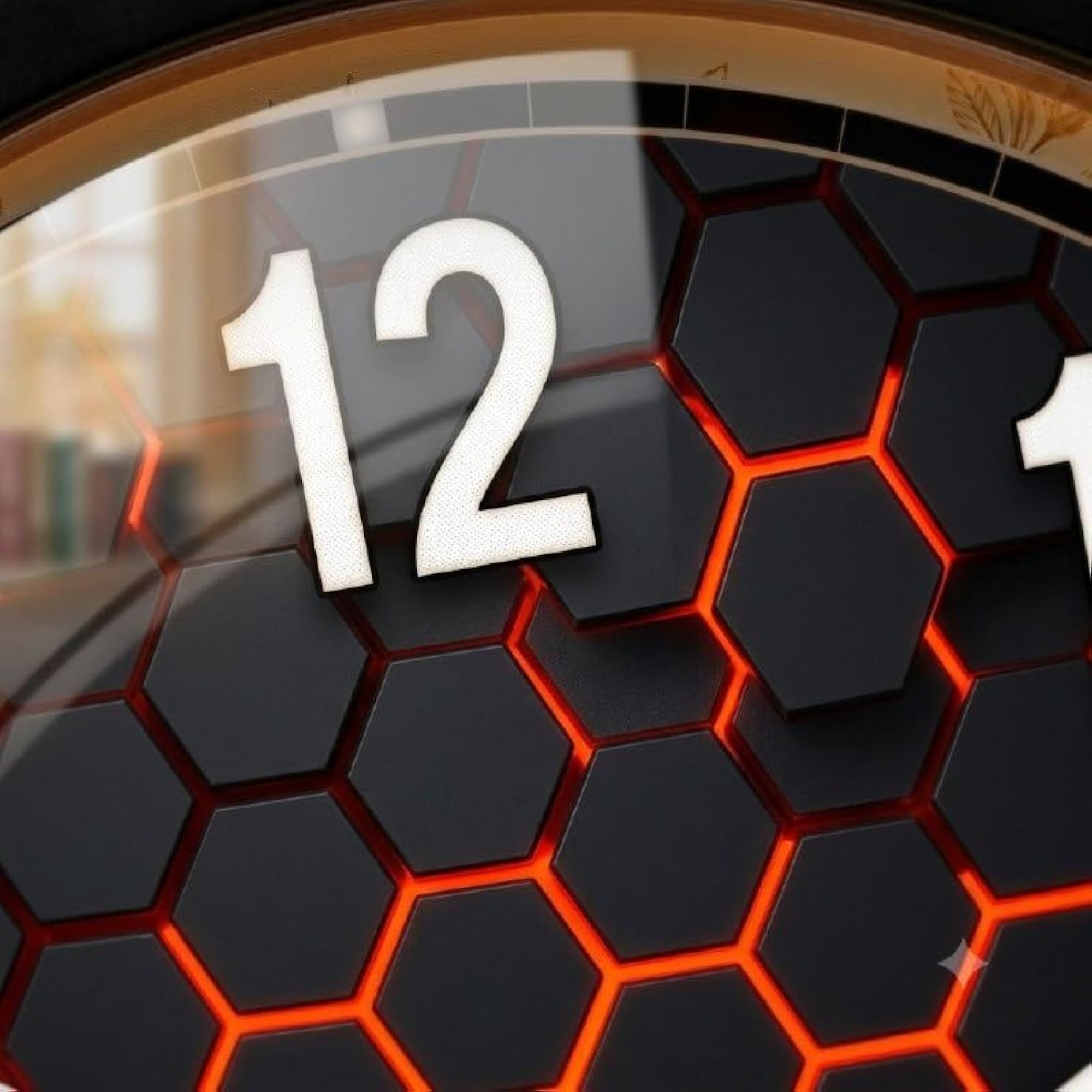 3D Honeycomb Hexagon Silent Sweep Quartz Wall Clock