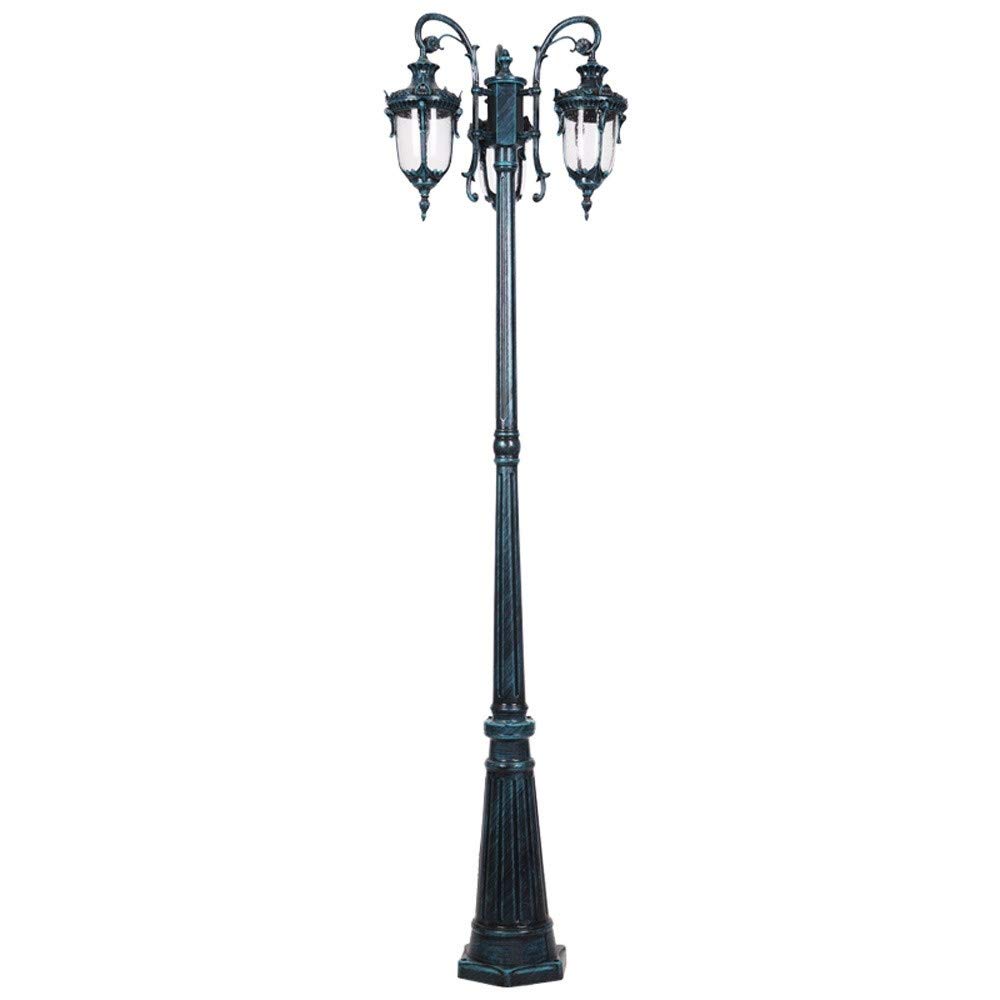 Vintage 205cm Outdoor Metal Patio Light European 3-head E26/E27 LED Street Column Lights Contemporary Glass High Pole Landscape Lantern Garage Gazebo Fence Patio Lighting
