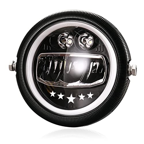 Phare LED 7 pouces moto avec habillage de finition en métal robuste