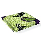DIMENSIONES: La tela verde y morado Wax mide 6 yardas (5,48 metros) x 1,20 metros altura.