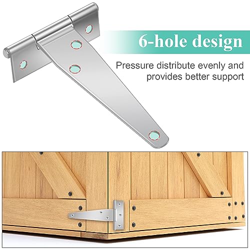 Shed Door Hinges, 6 Pack Heavy Duty T Strap Hinge Door Barn Gates Shed Hinges - Image 4