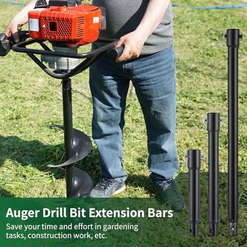 Image of 3 Auger Extension Bits 3 /4in Shaft, 7.7 /11.4 /19.3in Bars for Earth Drilling