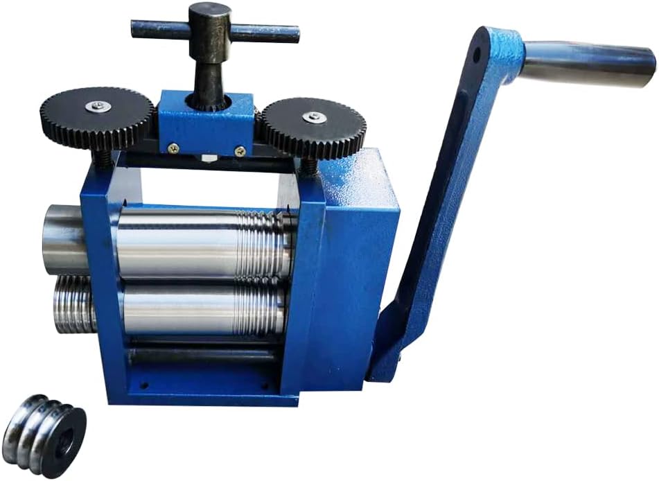 GNJINX Ewelry Rolling Mill Machine, Press Roller Tool Manual 3 Inch (75 Mm), Manual Combination Rolling Milling Machine for Various Jewelry-Making Tasks, Such As Drawing Wire