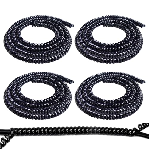 Xiuyer Organizador de Cables, 4 x 1m, Cubre Cables en Espiral, para Bicicleta Eléctrica, PC, TV, DVD