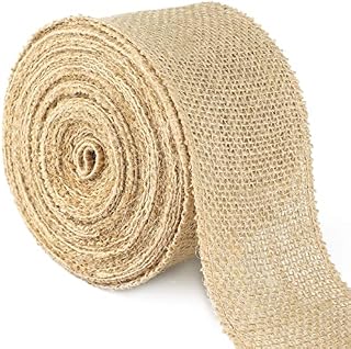 8CM Jute Burlap Ribbon - 10M Rustic Hessian Ribbon - Craft Jute Band for Decorating Wedding Gifts and Christmas Wreaths Project
