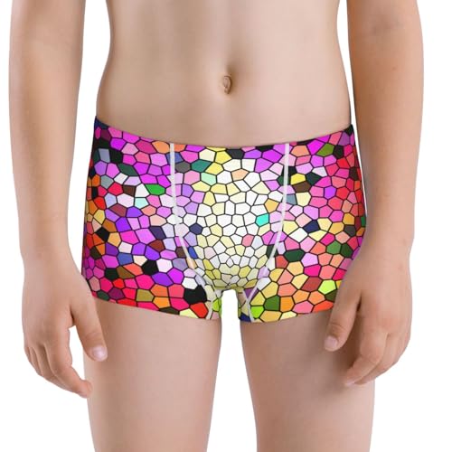 Boys' Cotton Boxer Brief Soft Underwear-Colorful Tie Dye Stained Glass 3