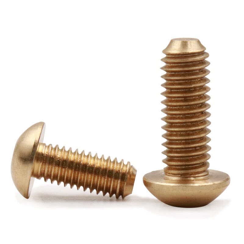 Brass Allen Hex Socket Button Head Screws Hexagon Bolts M2/M3/M4/M5/M6/M8/M10 (M3-0.5 x 14mm, 50pcs)