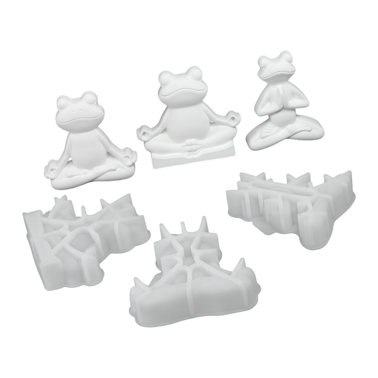 APGLSXY 3Pcs Yoga Frog Shape Silicone Molds for Soap Easy Demolding Multipurpose Silicone for Epoxy Resin Soap Cast