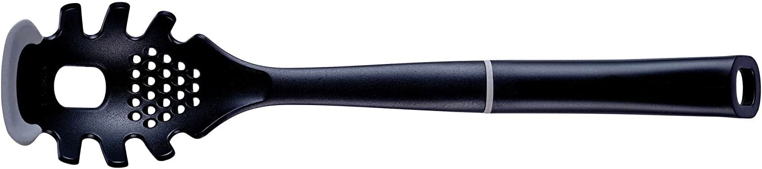 Spaghetti Spoon - Pasta Spoon & Spaghetti Measure Spoon 2-in-1 with Non Scratch Silicone Edges, Heat Resistant Kitchen Utensils to Protect Non Stick Cookware 39cm