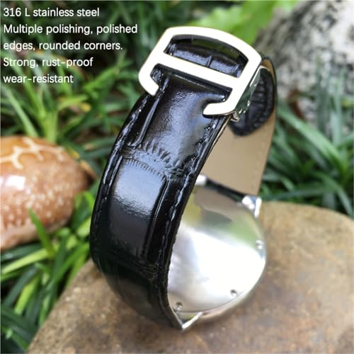 Bracelet de montre en cuir de vachette vert pour ballon bleu 20mm