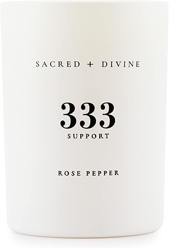 Vela de intención perfumada de 333 pulgadas, pimienta rosa, vela de manifestación del número de ángel, vela de aromaterapia de soja y coco con 80