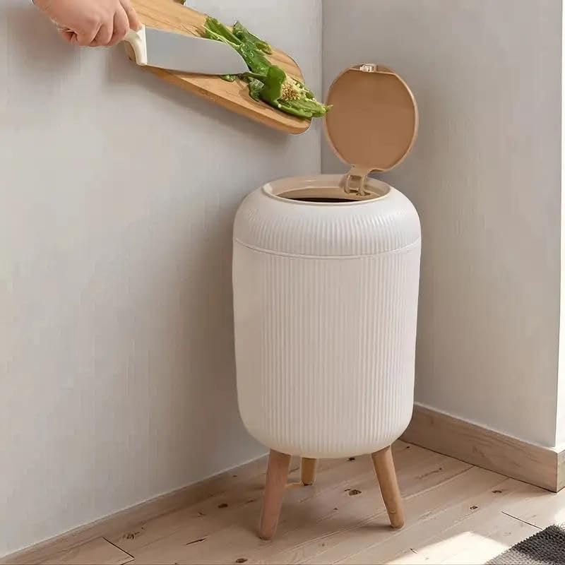 Stylish Floor-Standing Dustbin with Wooden Legs, 10L | Durable Waste Bin for Home, Kitchen, Bathroom & Office | Lightweight Garbage Bin-picture-11