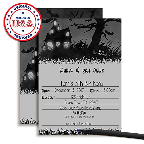 Invitaciones para fiesta de Halloween infantiles tarjetas con sobres blancos 20 unidades 3
