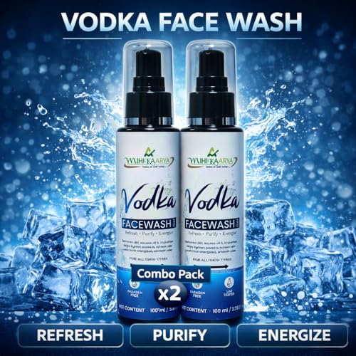 Image of Vodka Face Wash for Men & Women - Pack of 2 (100ml Each) | Deep Cleansing & Refreshing Skincare