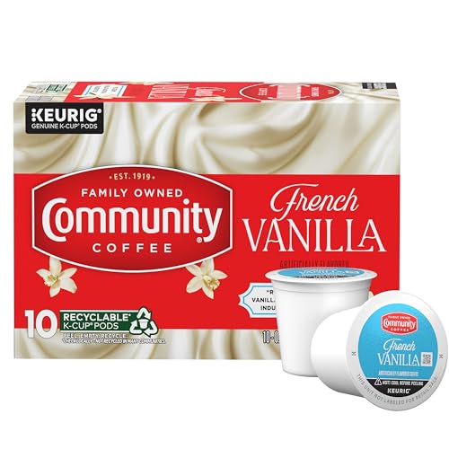 Image of Community Coffee French Vanilla Flavored 10 Count, Medium Roast, Keurig K-Cup Coffee Pods, 10 Count (Pack of 1)