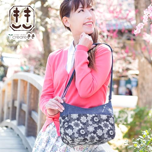 Crearekiki Made in Japan Shoulder Bag Women's Lightweight Okayama Denim Margaret Shoulder Mother Birthday Gift DJ-13mus2