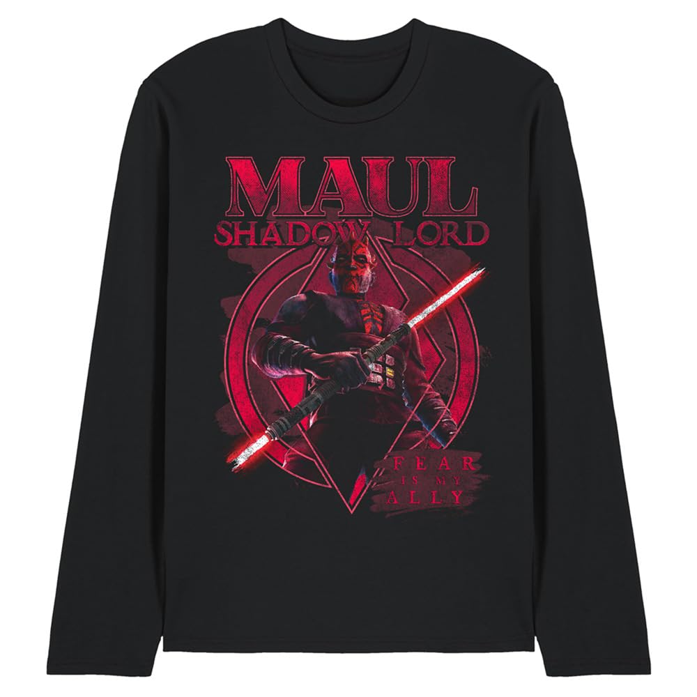 Maul Shadow Lord Fear is My Ally Unisex Long Sleeve T Shirt, Black, Small