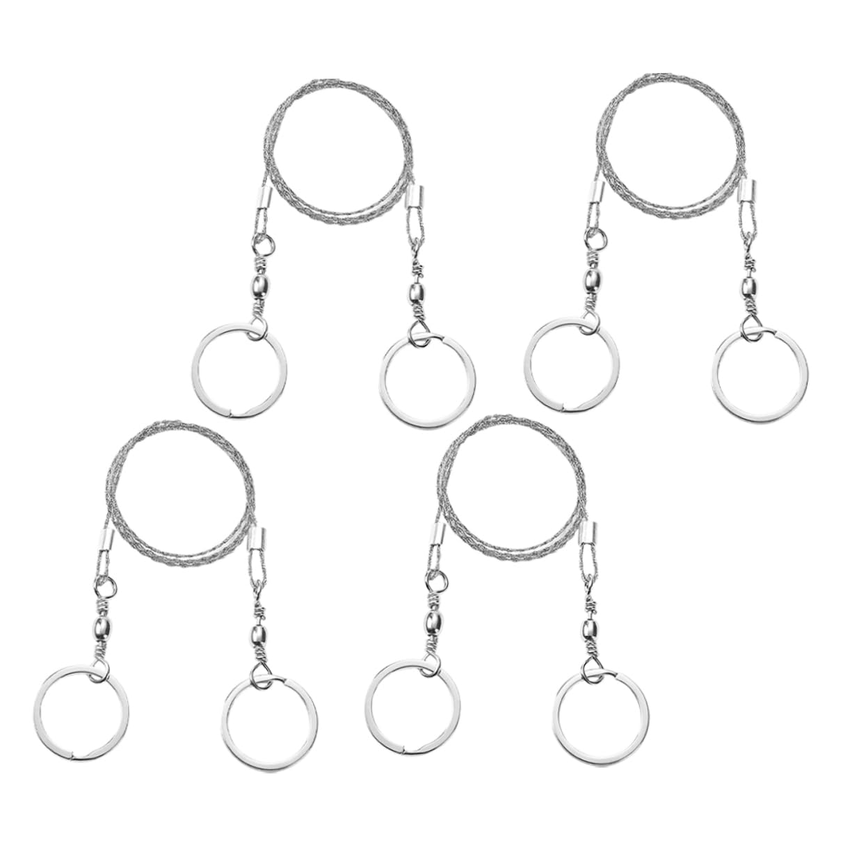 BIUDECO Rope Saws for Outdoor 4 Pack Survival Pocket Chainsaw Stainless Steel Wire Saws Fine Serrations