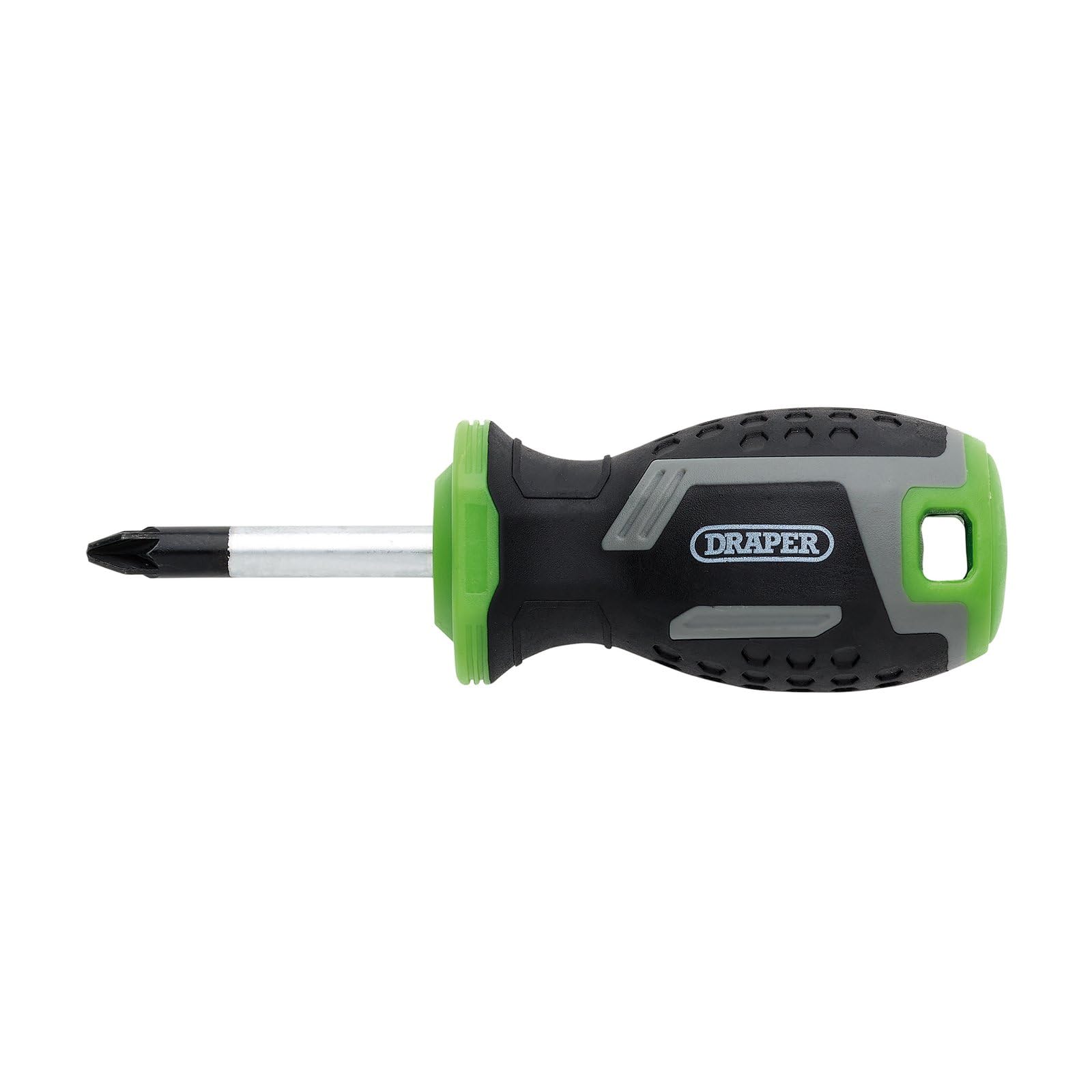 Draper Pozi Soft Grip Screwdriver, PZ2 x 38mm - 13368 - Magnetic Tip, CRV Blade, Grey and Black - Image 2