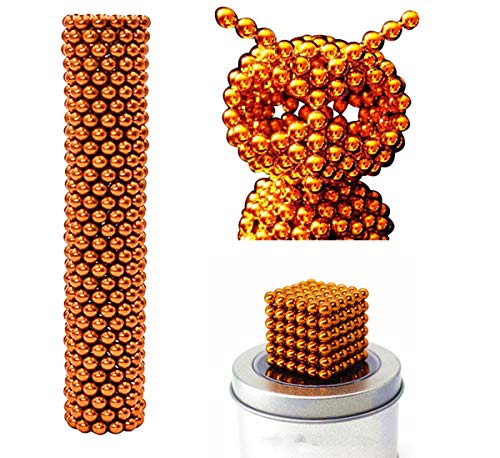 RQW Magnet Balls DIY Office Rare Earth Balls Sculpture Building Blocks Playful Stress Relief Gift for Teens and Adults (Orange, 3MM, 216PCS)