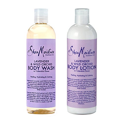 SheaMoisture Lavender & Wild Orchid Body Wash & Lotion – Includes 13 oz. Body Wash & 13 oz. Body Lotion
