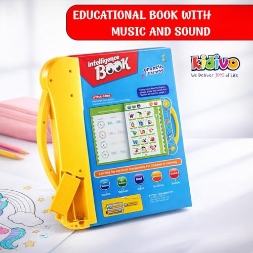 Image of KIDIVO Interactive Children Musical Learning Book for Kids 3+ Years | English Educational Phonetic Sound Book Toy for Toddlers & Boys | Early Learning Alphabet Sound Activity Book (Multicolor)