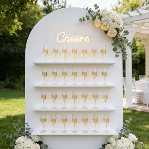 Image of LED Cheers Neon Sign for Home Bar, USB Powered Warm White Bar Light with Dimmable Control, Wedding Party Wall Decor for Kitchen Restaurant 15.75x5.51