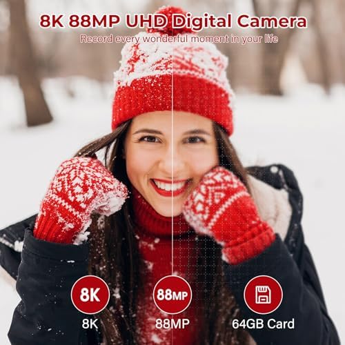 8K Digital Camera - 88MP WiFi Cameras for Photography - view 2