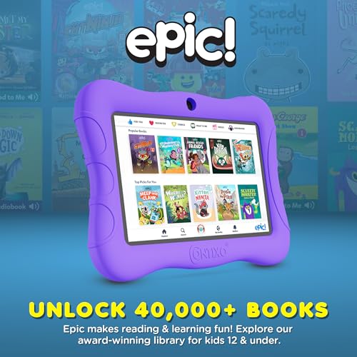 Image of Contixo 7 inch Kids Tablet Bundle - Android Tablets and Kids Wired Headphones, with 14+ Games and Educational Apps, WiFi, 32GB ROM, Learning Tablet for Kids - Purple