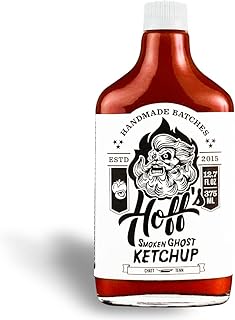 Hoff and Pepper's Smoken Ghost Ketchup With Ghost Pepper, Jalapeno, Habanero, and Chipotle, NO High Fructose Corn Syrup Ke...