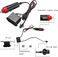 Vista 5 de MaxLax Tira de Iluminación LED de Neón Azul para Interior de Auto - 9.84 Pies de Cable EL de 12V Flexible con Protección de Fusible Integrada