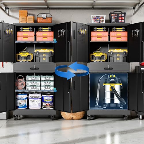 Image of Metal Storage Cabinet for Garage, Tool Cabinet, Utility Cabinet