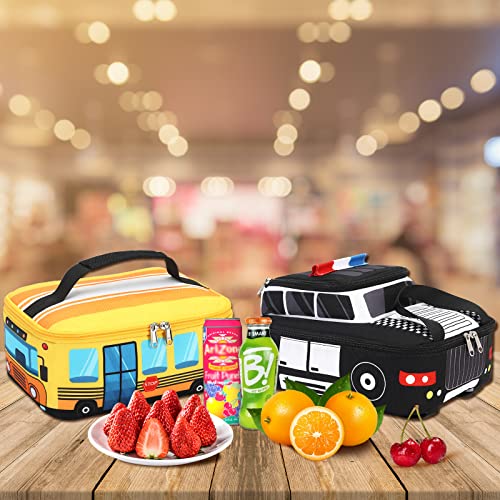 Ledaou Lunch Box Kids Boys Girls Cute Insulated Lunch Box Reusable Lunch Bag Meals Tote Lunchbox For School Picnic Travel (Police Car) #TOP3