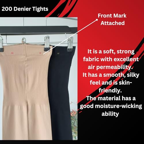 Lift Up Hips Tummy Control Compression Footless 200 Denier Magic Tights, Black4