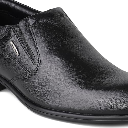Image of Red Chief Mens Red Chief Genuine Leather Formal Slip on for Men | Pull-on Shoes for Men | Black | Rc3975lr Oxford