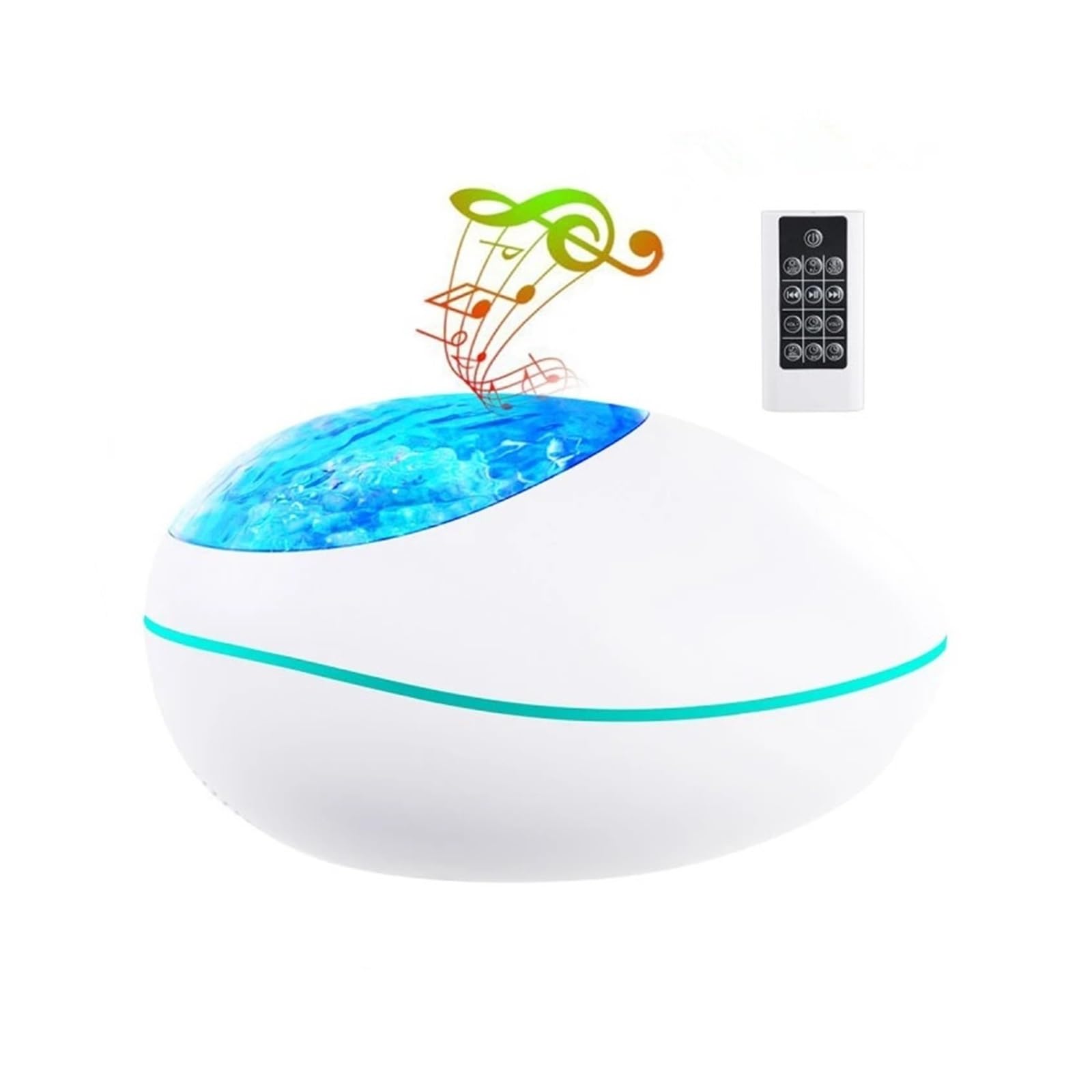 TRDEWR Projector Night Light Lamp Bluetooth Music Player Remote Control Colorful Led Projection Nightlight Create an Atmosphere(White)