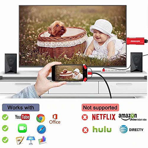 Hdiwousp 3 in 1 Adapter HDMI Cable for Phone,Mirroring Cellphone Screen to TV/Projector/Monitor Adapter, 1080P Resolution for iOS and Android Devices