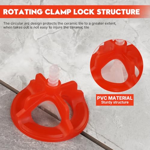 DGSL Tile Leveling System 1/8", 300 Pcs Tile Spacers and 100 Pcs Red Cap, Tile Spacers Leveling System for Professional Ceramic Tile and Stone Installation, Precision Gap Control - Image 4
