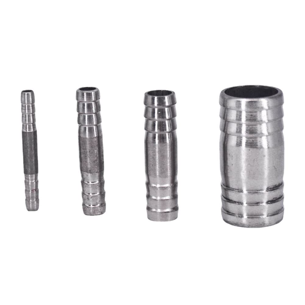 1PC304 Stainless Steel Pipe Fitting 6/8 /10/12 /13/14/ 15/16/ 17/18/ 19/20 /21/22 /24/25/ 26-88mm Hose Barb Equal Straight Nipple Connector (Size : 32mm Barb 60mmLength)