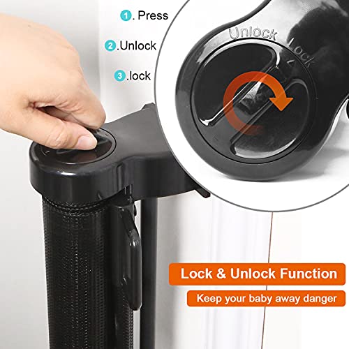Upgraded Retractable Baby/Pet Gates - Silent One Handed Operation 150x86CM Gates Suitable for Dog, Child and Baby Indoor/Outdoor - Image 4
