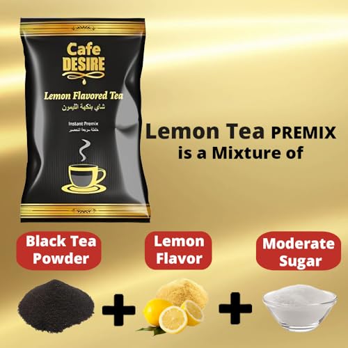 Image of Cafe Desire Instant Tea Premix (Lemon Tea) - 1 kg | Makes 80-100 Cups | Use Manually and Vending Machine Suitable - CD62