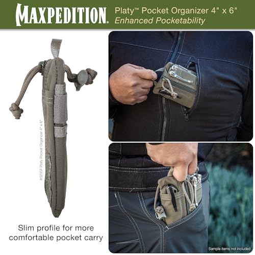 Image of MAXPEDITION Platy Pocket Organizer, Durable EDC Tool Pouch for Men, Neck Wallet with Paracord Lanyard, Holds Flashlight, Multitool, Pen, Notebook