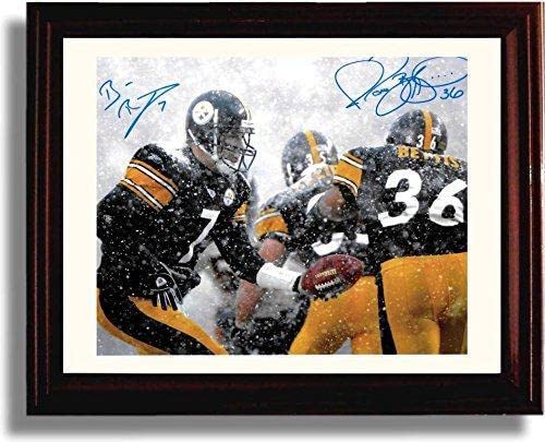 Ben Roethlisberger, Jerome Bettis - Pittsburgh Football Modern Legends Autograph Promo Print - Framed 8x10