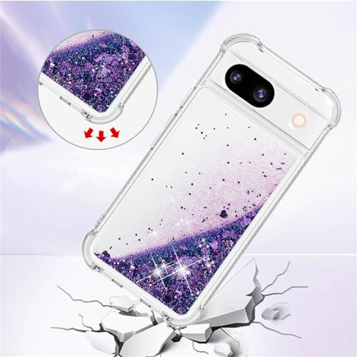 Coque Google Pixel 8A transparente antichoc à paillettes TPU