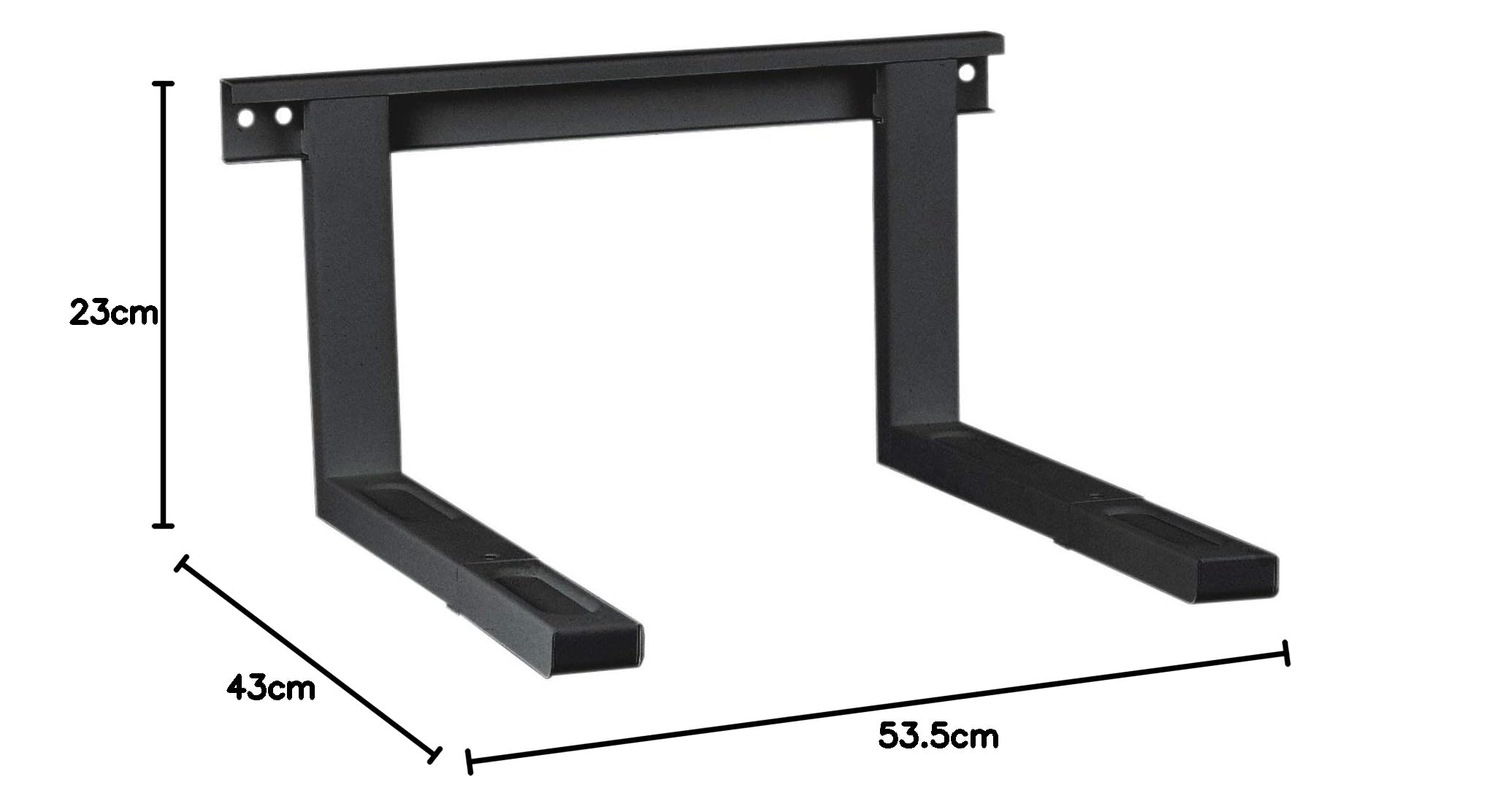 deleyCON Universalhalterung für Mikrowelle, Wandmontage, bis 35 kg, ausziehbar auf 53,5 cm, für Backofen, Kaffeemaschine, Schwarz