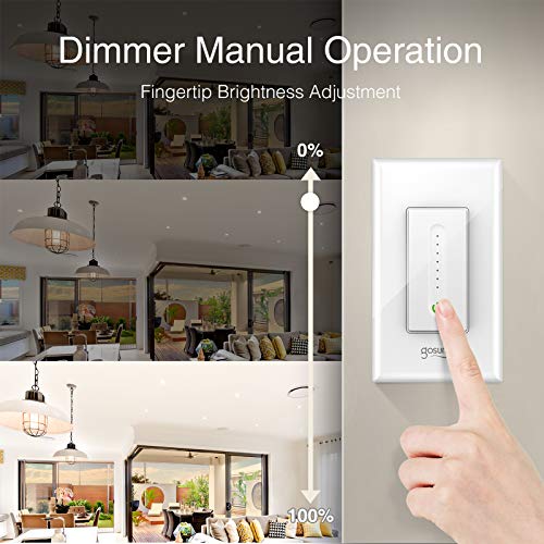Gosund Smart Dimmer Switch, Smart WiFi Light Switch Works with Alexa Google Home, with Remote Control Timer Countdown, Single-Pole, Neutral Wire Required, ETL and FCC Listed, No Hub Required (1 Pack) - Thumbnail 3