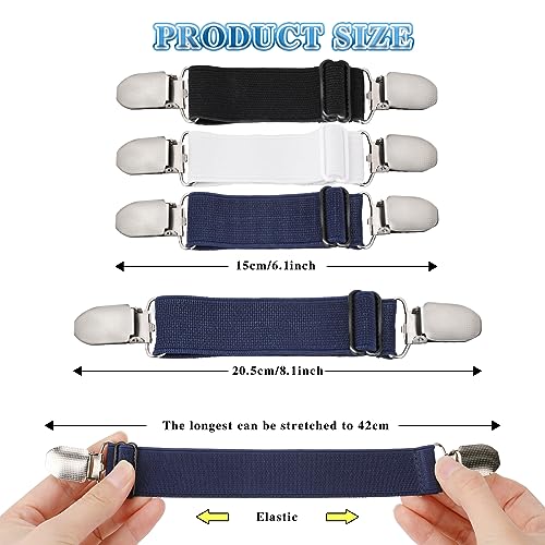 Mozeat Lens 6 Pcs Adjustable Hip Elastic Belt, Elastic Band for Sewing Pant Waist Tightener Pant Elastic Belt Clip Women Men Back Cinch for Jeans Pants Dresses3