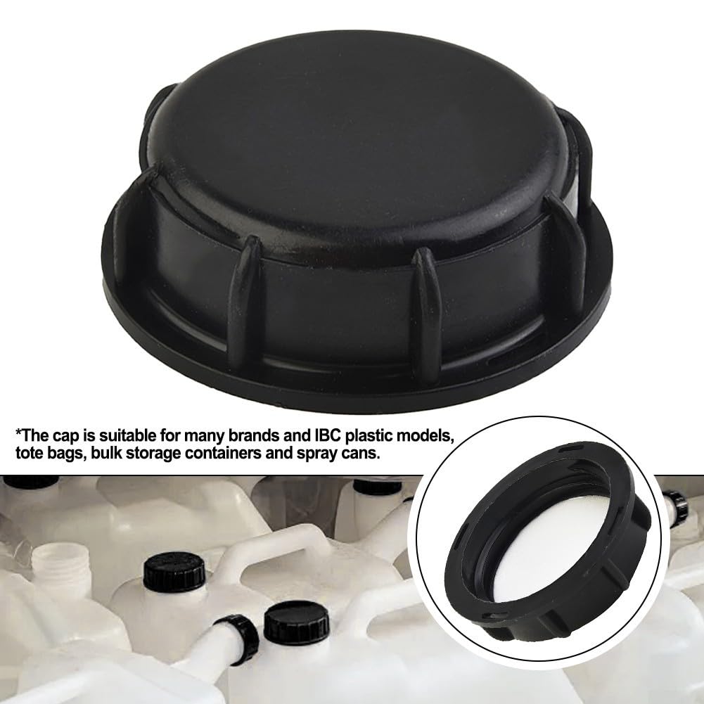IBCs - Tapa de tanque compatible con contenedores de agua de 1000 L, tapa de polipropileno negro